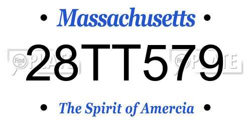 28TT579 Massachusetts License Plate