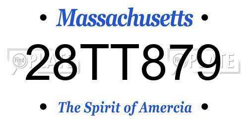 28TT879 Massachusetts License Plate