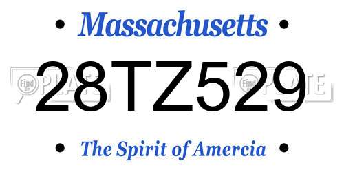 28TZ529 Massachusetts License Plate