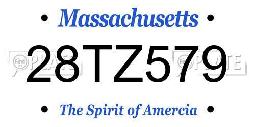 28TZ579 Massachusetts License Plate