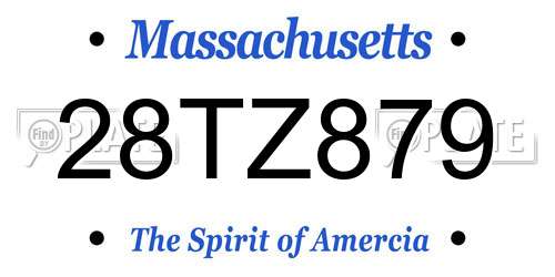 28TZ879 Massachusetts License Plate