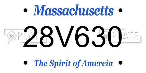 28V630 Massachusetts License Plate
