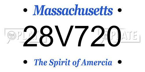 28V720 Massachusetts License Plate