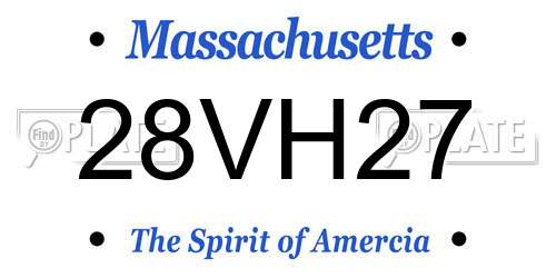 28VH27 Massachusetts License Plate