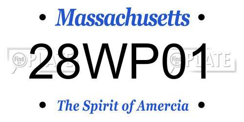 28WP01 Massachusetts License Plate