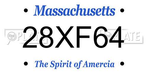 28XF64 Massachusetts License Plate