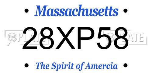 28XP58 Massachusetts License Plate