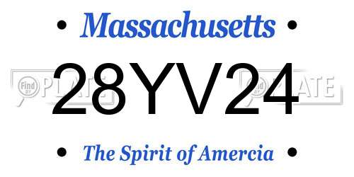 28YV24 Massachusetts License Plate