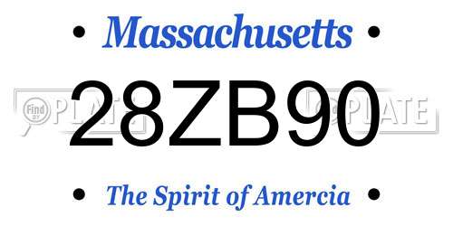 28ZB90 Massachusetts License Plate