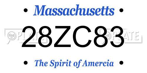 28ZC83 Massachusetts License Plate