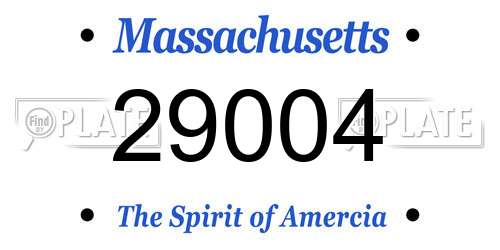 29004 Massachusetts License Plate