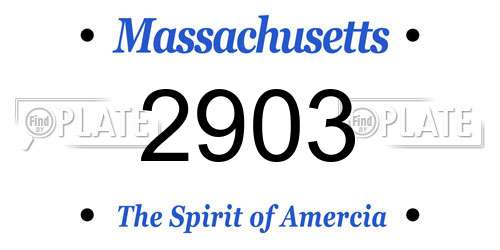 2903 Massachusetts License Plate