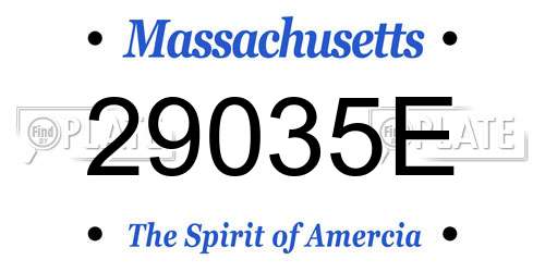 29035E Massachusetts License Plate