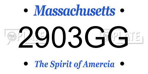 2903GG Massachusetts License Plate
