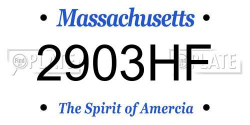 2903HF Massachusetts License Plate