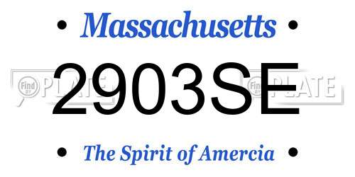 2903SE Massachusetts License Plate