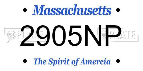 2905NP Massachusetts License Plate