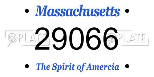 29066 Massachusetts License Plate