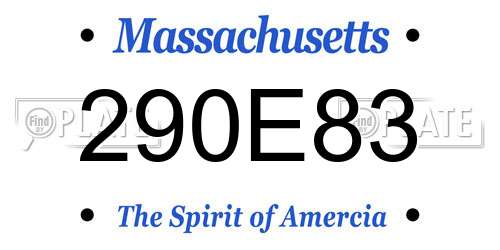 290E83 Massachusetts License Plate