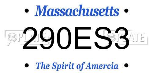290ES3 Massachusetts License Plate
