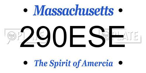 290ESE Massachusetts License Plate