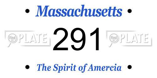 291 Massachusetts License Plate