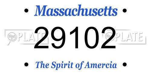 29102 Massachusetts License Plate