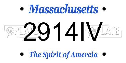 2914IV Massachusetts License Plate