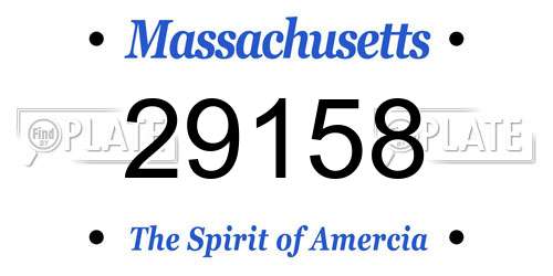 29158 Massachusetts License Plate