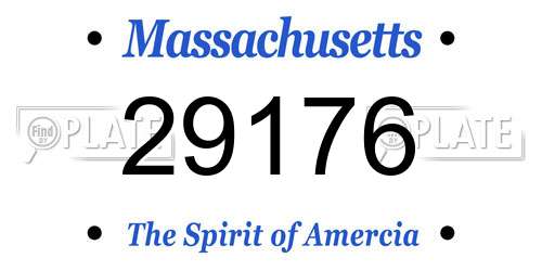 29176 Massachusetts License Plate