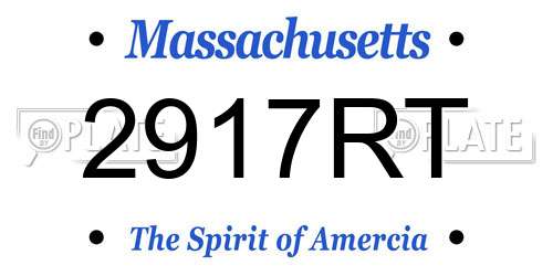 2917RT Massachusetts License Plate