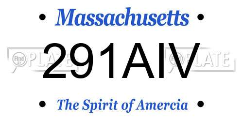 291AIV Massachusetts License Plate