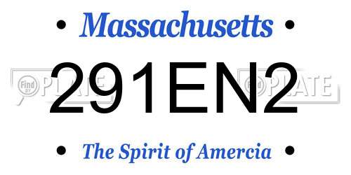 291EN2 Massachusetts License Plate