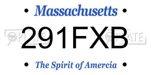 291FXB Massachusetts License Plate
