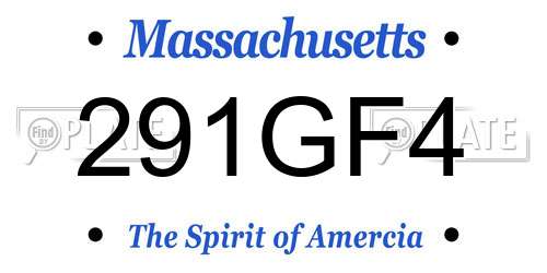 291GF4 Massachusetts License Plate
