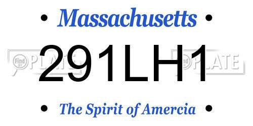 291LH1 Massachusetts License Plate