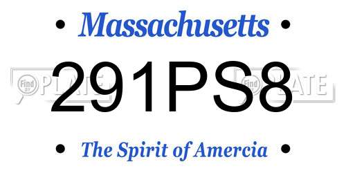 291PS8 Massachusetts License Plate