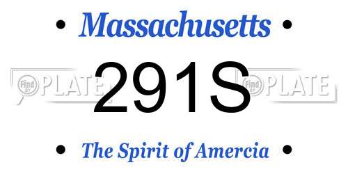 291S Massachusetts License Plate