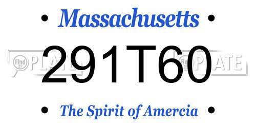 291T60 Massachusetts License Plate