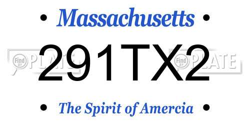 291TX2 Massachusetts License Plate