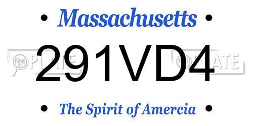 291VD4 Massachusetts License Plate