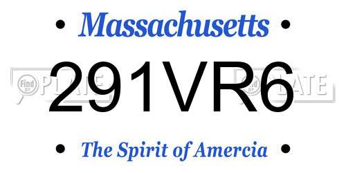 291VR6 Massachusetts License Plate
