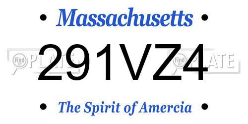 291VZ4 Massachusetts License Plate
