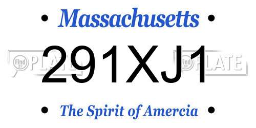 291XJ1 Massachusetts License Plate