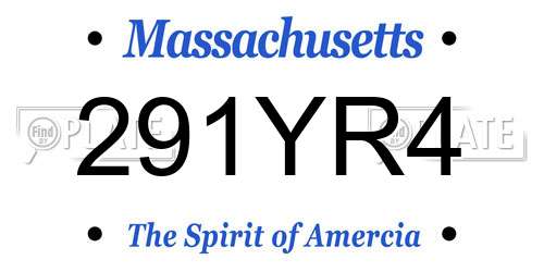 291YR4 Massachusetts License Plate