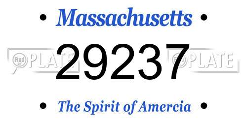 29237 Massachusetts License Plate