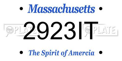 2923IT Massachusetts License Plate