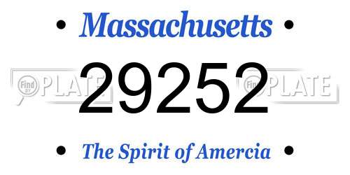 29252 Massachusetts License Plate
