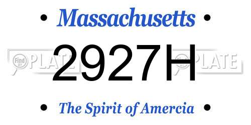 2927H Massachusetts License Plate