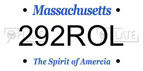 292ROL Massachusetts License Plate